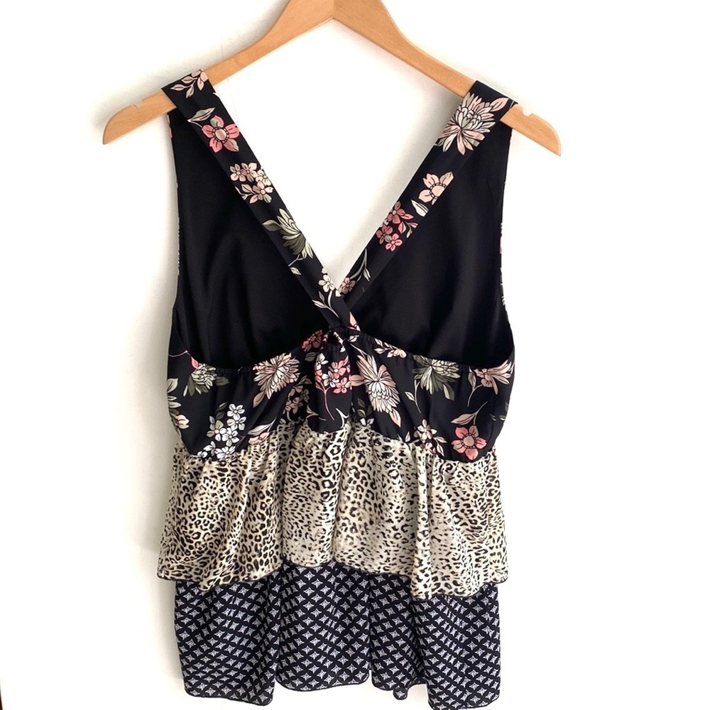 Libby Elderman Tiered Multi Pattern Tank Top, Siz… - image 5